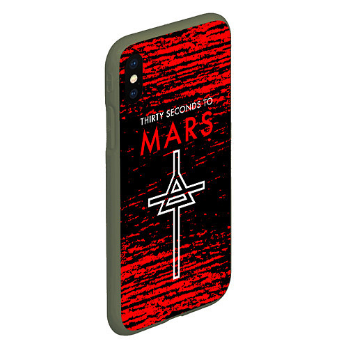 Чехол iPhone XS Max матовый 30 Seconds to Mars - До марса 30 сек / 3D-Темно-зеленый – фото 2