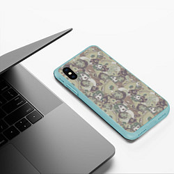 Чехол iPhone XS Max матовый Ahegao Цвета Хаки, цвет: 3D-мятный — фото 2