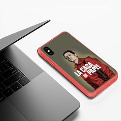 Чехол iPhone XS Max матовый БУМАЖНЫЙ ДОМ БЕРЛИН - LA CASA DE PAPEL, цвет: 3D-красный — фото 2