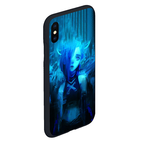 Чехол iPhone XS Max матовый Arcane League Of Legends JINX / 3D-Черный – фото 2