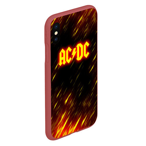 Чехол iPhone XS Max матовый ACDC Neon / 3D-Красный – фото 2