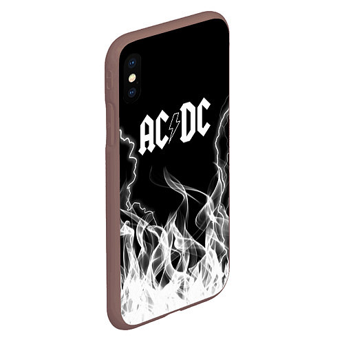 Чехол iPhone XS Max матовый ACDC Fire / 3D-Коричневый – фото 2