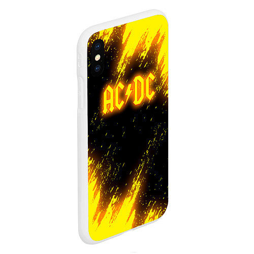 Чехол iPhone XS Max матовый ACDC - Neon / 3D-Белый – фото 2