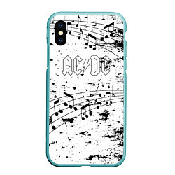 Чехол iPhone XS Max матовый ACDC - Музыкальные ноты