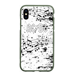 Чехол iPhone XS Max матовый ACDC - Музыкальные ноты