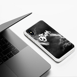 Чехол iPhone XS Max матовый 9 грамм гроза, цвет: 3D-белый — фото 2