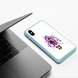 Чехол iPhone XS Max матовый Аркейн Джинкс 1, цвет: 3D-мятный — фото 2