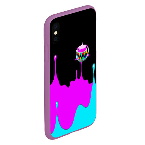 Чехол iPhone XS Max матовый 6IX9INE Подтеки Красок / 3D-Фиолетовый – фото 2