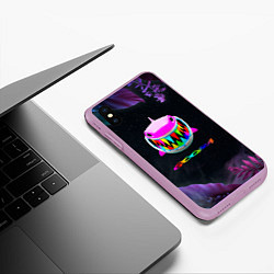 Чехол iPhone XS Max матовый 6IX9INE тропический, цвет: 3D-сиреневый — фото 2