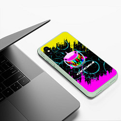 Чехол iPhone XS Max матовый 6IX9INE пузыри, цвет: 3D-салатовый — фото 2