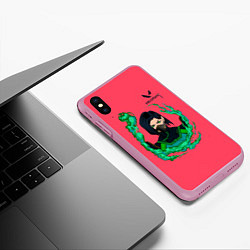 Чехол iPhone XS Max матовый Вайпер art, цвет: 3D-розовый — фото 2
