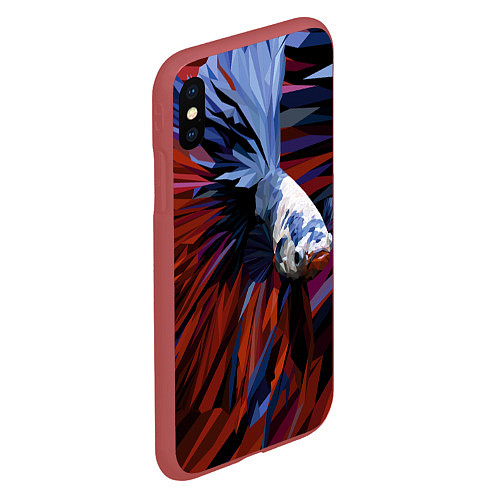 Чехол iPhone XS Max матовый Рыбка, исполняющая желания / 3D-Красный – фото 2