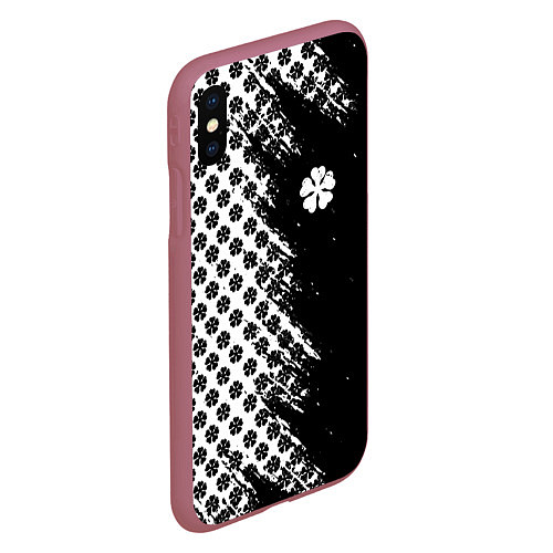 Чехол iPhone XS Max матовый Манга чёрный клевер / 3D-Малиновый – фото 2