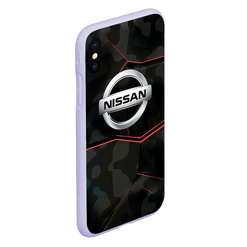 Чехол iPhone XS Max матовый Nissan xtrail / 3D-Светло-сиреневый – фото 2