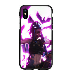 Чехол iPhone XS Max матовый Arcane League Of Legends JINX NEON