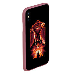 Чехол iPhone XS Max матовый Лицом к лицу Бладборн, цвет: 3D-малиновый — фото 2