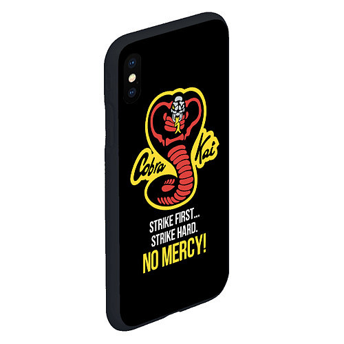 Чехол iPhone XS Max матовый Cobra Kai - No mercy! / 3D-Черный – фото 2