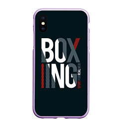 Чехол iPhone XS Max матовый Бокс - Boxing, цвет: 3D-сиреневый