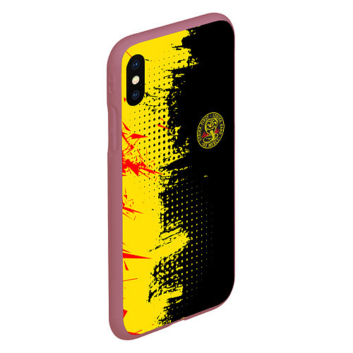 Чехол iPhone XS Max матовый Кобра Кай Cobra Kai / 3D-Малиновый – фото 2