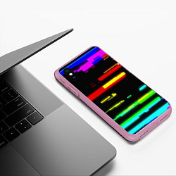 Чехол iPhone XS Max матовый Color fashion glitch, цвет: 3D-розовый — фото 2