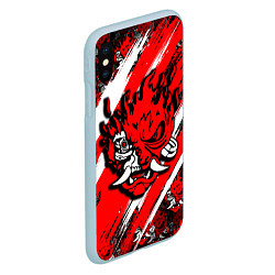 Чехол iPhone XS Max матовый SAMURAI CYBERPUNK 2077 RED AND WHITE, цвет: 3D-голубой — фото 2