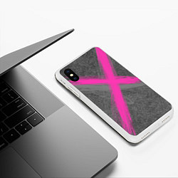 Чехол iPhone XS Max матовый Коллекция Get inspired! Pink cross Абстракция Fl-4, цвет: 3D-белый — фото 2