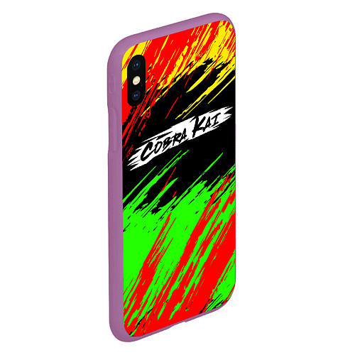 Чехол iPhone XS Max матовый Логотип Cobra Kai / 3D-Фиолетовый – фото 2