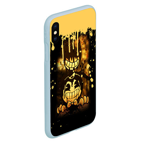 Чехол iPhone XS Max матовый Bendy And The Ink Machine Игра Бенди / 3D-Голубой – фото 2