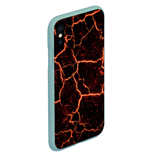 Чехол iPhone XS Max матовый Раскаленная лаваhot lava / 3D-Мятный – фото 2