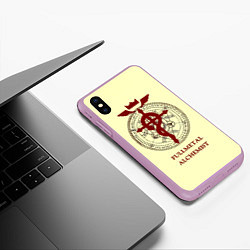 Чехол iPhone XS Max матовый Стальной алхимик - Фламель, цвет: 3D-сиреневый — фото 2