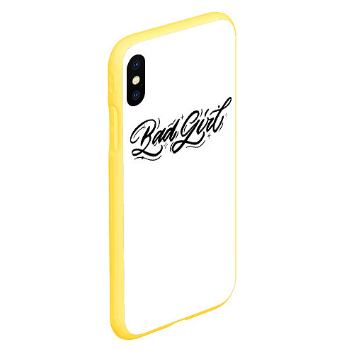 Чехол iPhone XS Max матовый Bad girl lettering / 3D-Желтый – фото 2