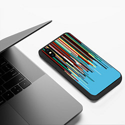 Чехол iPhone XS Max матовый Glitch pattern 2087, цвет: 3D-черный — фото 2