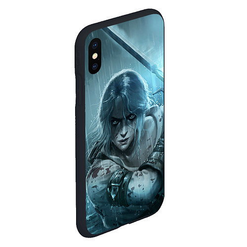 Чехол iPhone XS Max матовый ЦИРИ, ВЕДЬМАК, THE WITCHER / 3D-Черный – фото 2