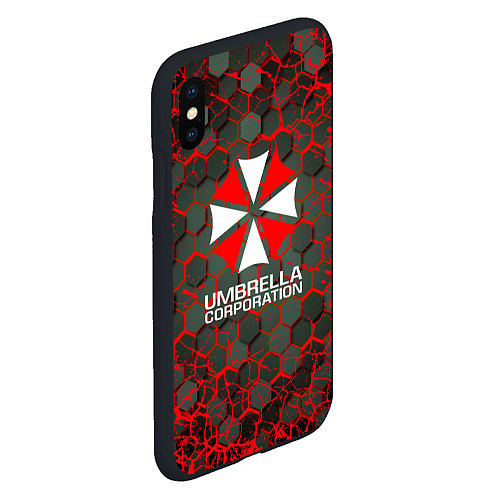 Чехол iPhone XS Max матовый Umbrella Corporation соты / 3D-Черный – фото 2