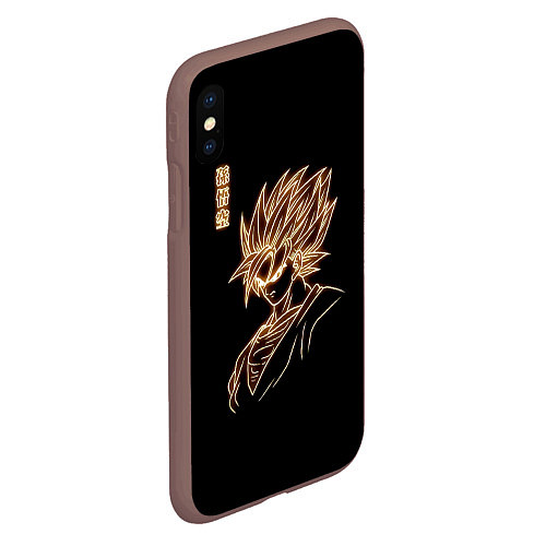 Чехол iPhone XS Max матовый Гоку неоновый Dragon Ball / 3D-Коричневый – фото 2