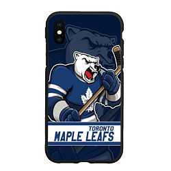 Чехол iPhone XS Max матовый Торонто Мейпл Лифс, Toronto Maple Leafs Маскот