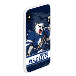 Чехол iPhone XS Max матовый Торонто Мейпл Лифс, Toronto Maple Leafs Маскот, цвет: 3D-белый — фото 2