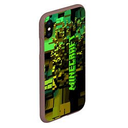 Чехол iPhone XS Max матовый Minecraft, pattern 2022, цвет: 3D-коричневый — фото 2