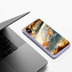 Чехол iPhone XS Max матовый Песчаный Космос, цвет: 3D-светло-сиреневый — фото 2