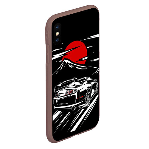 Чехол iPhone XS Max матовый TOYOTA SUPRA Под Луной / 3D-Коричневый – фото 2