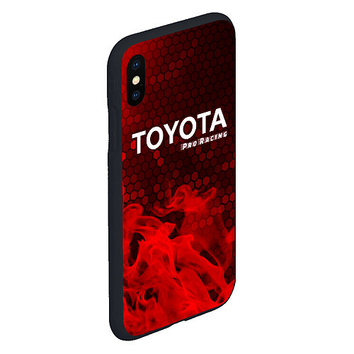 Чехол iPhone XS Max матовый ТОЙОТА Pro Racing Огонь / 3D-Черный – фото 2