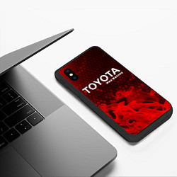 Чехол iPhone XS Max матовый ТОЙОТА Pro Racing Огонь, цвет: 3D-черный — фото 2