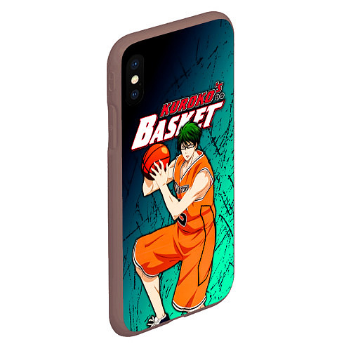 Чехол iPhone XS Max матовый Kuroko no Basuke, Midorima Shintaro Шинтаро Мидори / 3D-Коричневый – фото 2