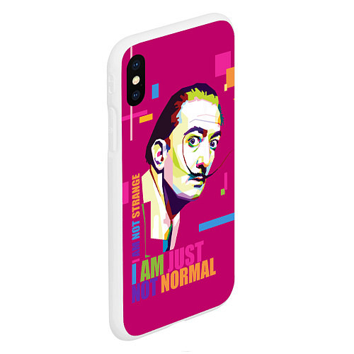 Чехол iPhone XS Max матовый Salvador Dali: I am just not normal / 3D-Белый – фото 2