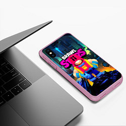 Чехол iPhone XS Max матовый GROM SPACE BRAWL STARS, цвет: 3D-розовый — фото 2