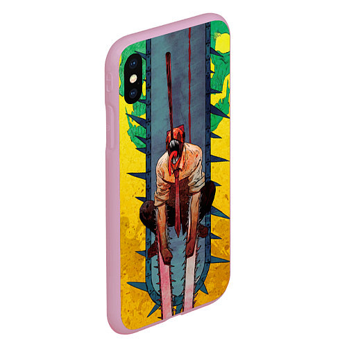 Чехол iPhone XS Max матовый Chainsaw Man - Дэндзи / 3D-Розовый – фото 2