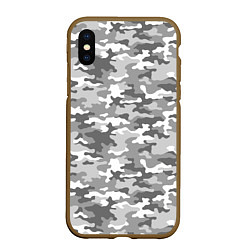 Чехол iPhone XS Max матовый Серый Военный Камуфляж
