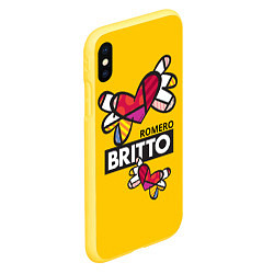 Чехол iPhone XS Max матовый Romero Britto Ромеро Бритто, цвет: 3D-желтый — фото 2