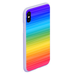 Чехол iPhone XS Max матовый РАДУЖНЫЙ ДИЗАЙН - РАДУГА, цвет: 3D-светло-сиреневый — фото 2