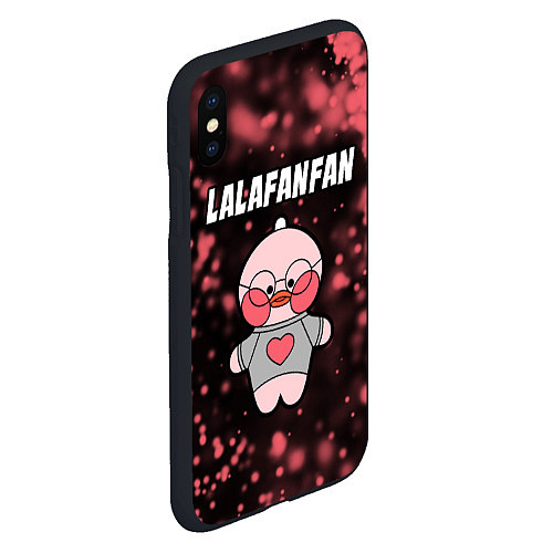 Чехол iPhone XS Max матовый LALAFANFAN - СЕРДЕЧКО Частицы / 3D-Черный – фото 2